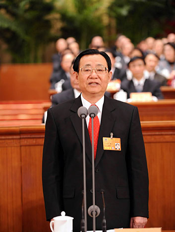 3月3日,中國人民政治協(xié)商會議第十一屆全國委員會第一次會議在北京人民大會堂開幕。主席團常務(wù)主席王剛主持開幕會。
