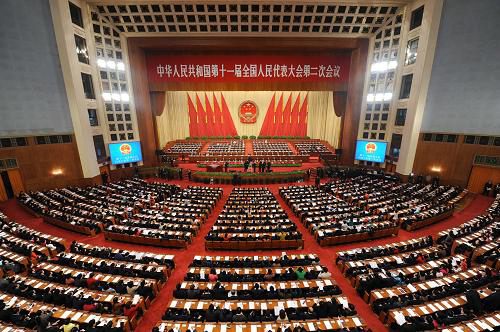 3月5日9時(shí),第十一屆全國(guó)人民代表大會(huì)第二次會(huì)議在北京人民大會(huì)堂開幕。新華社記者 黃敬文攝
