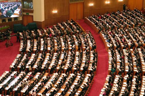 3月10日,十一屆全國(guó)人大二次會(huì)議在北京人民大會(huì)堂舉行第三次全體會(huì)議。新華社記者 呂優(yōu)攝