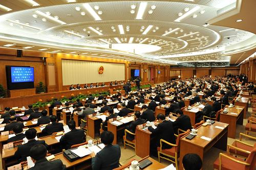 3月9日,十一屆全國人大二次會議主席團(tuán)在北京人民大會堂舉行第二次會議。 新華社記者馬占成攝