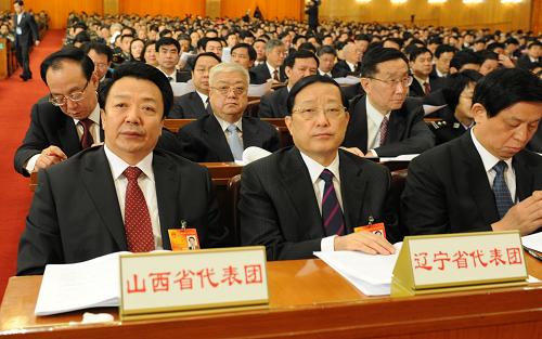 這是山西省代表團(tuán)、遼寧省代表團(tuán)在會場。 新華社記者 陳樹根 攝