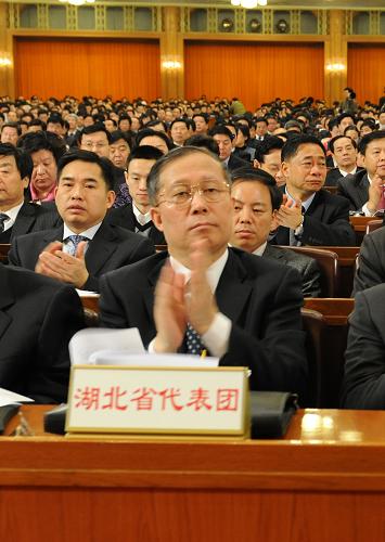 這是湖北省代表團(tuán)在會場。 新華社記者 陳樹根 攝