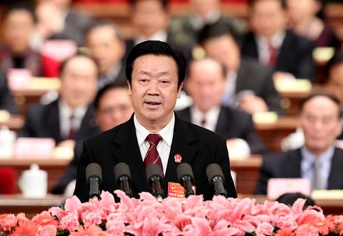 3月11日,十一屆全國人大四次會(huì)議在北京人民大會(huì)堂舉行第三次全體會(huì)議。最高人民法院院長王勝俊作最高人民法院工作報(bào)告。新華社記者 丁林 攝