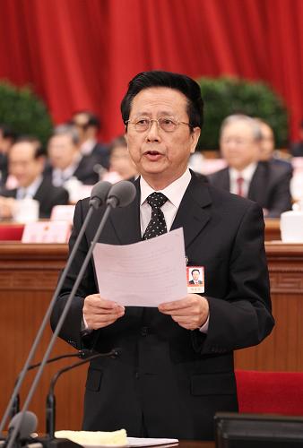 3月11日,十一屆全國人大四次會(huì)議在北京人民大會(huì)堂舉行第三次全體會(huì)議。陳昌智主持會(huì)議。新華社記者 蘭紅光 攝