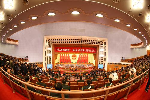 3月14日,第十一屆全國人民代表大會第五次會議在北京人民大會堂舉行閉幕會。 新華社記者 陳建力 攝
