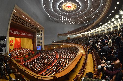 3月17日,第十二屆全國人民代表大會第一次會議在北京人民大會堂舉行閉幕會