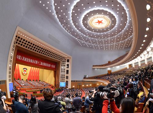 3月3日,中國人民政治協(xié)商會議第十二屆全國委員會第一次會議在北京人民大會堂開幕。新華社記者王曄攝