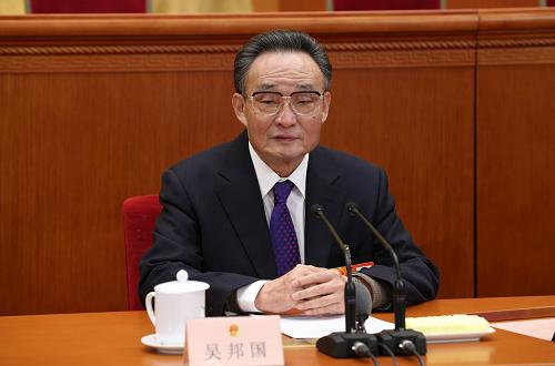 3月4日,十二屆全國人大一次會議在北京人民大會堂舉行預(yù)備會議。吳邦國主持會議。新華社記者 蘭紅光 攝