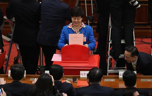 這是代表在投票。新華社記者 金立旺 攝