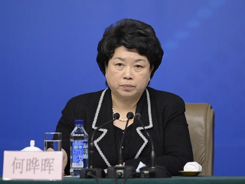 這是何曄暉在記者會上。新華社記者 王鵬 攝