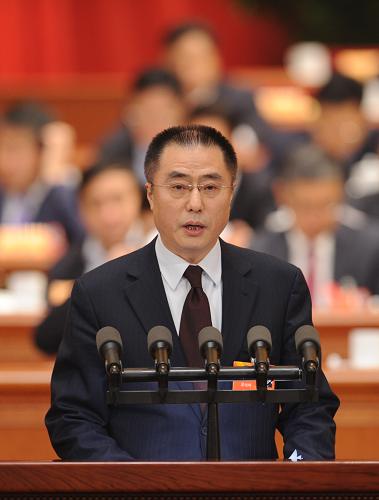 3月8日,全國政協(xié)十二屆一次會議在北京人民大會堂舉行第三次全體會議。這是薄紹曄委員作《讓殘疾人和全國人民一起實現小康》的發(fā)言。 新華社記者 張鐸 攝