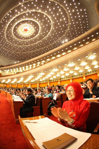 3月5日,第十一屆全國人民代表大會第一次會議在北京人民大會堂開幕。 新華社記者 蘭紅光 攝