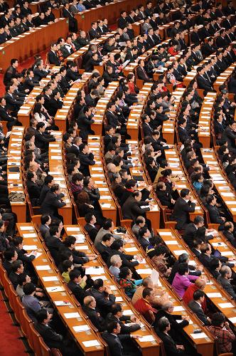 3月13日,中國人民政治協(xié)商會議第十一屆全國委員會第三次會議在北京人民大會堂舉行閉幕會。 新華社記者 黃敬文攝