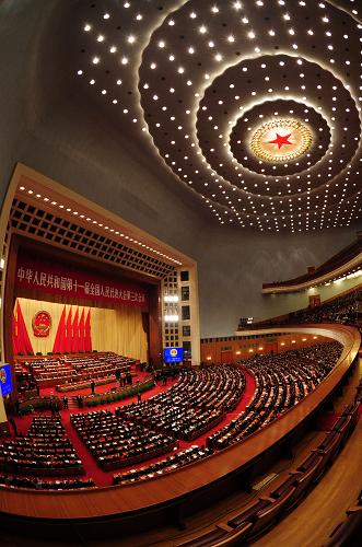3月14日,第十一屆全國(guó)人民代表大會(huì)第三次會(huì)議在北京人民大會(huì)堂舉行閉幕會(huì)。 新華社記者 張鐸 攝