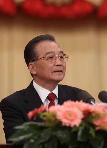 3月5日,第十一屆全國(guó)人民代表大會(huì)第三次會(huì)議在北京人民大會(huì)堂開幕。國(guó)務(wù)院總理溫家寶作政府工作報(bào)告。 新華社記者劉衛(wèi)兵攝