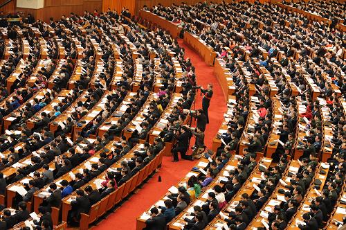3月10日,十一屆全國人大四次會議在北京人民大會堂舉行第二次全體會議。新華社記者 楊宗友 攝