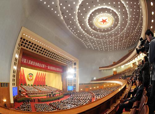 3月13日,中國(guó)人民政治協(xié)商會(huì)議第十一屆全國(guó)委員會(huì)第四次會(huì)議在北京人民大會(huì)堂舉行閉幕會(huì)。新華社記者 王曄 攝