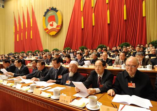 3月13日,中國人民政治協(xié)商會議第十一屆全國委員會第四次會議在北京人民大會堂舉行閉幕會。新華社記者 李學(xué)仁 攝