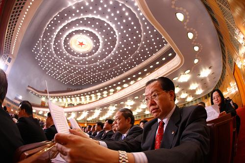 3月13日,中國人民政治協(xié)商會議第十一屆全國委員會第四次會議在北京人民大會堂舉行閉幕會。 新華社記者 陳建力 攝