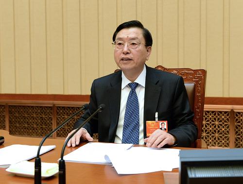 3月13日,十二屆全國人大一次會(huì)議主席團(tuán)常務(wù)主席第四次會(huì)議在北京人民大會(huì)堂舉行。大會(huì)主席團(tuán)常務(wù)主席張德江主持會(huì)議。 新華社記者馬占成攝