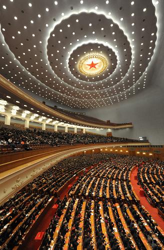 3月16日,十二屆全國人大一次會議在北京人民大會堂舉行第六次全體會議。新華社記者 楊宗友 攝