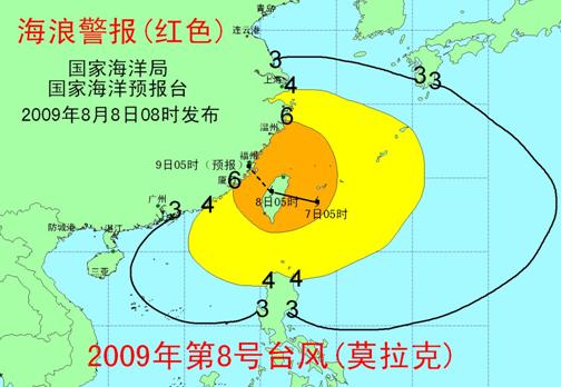 海浪Ⅰ級(jí)警報(bào)(紅色)圖