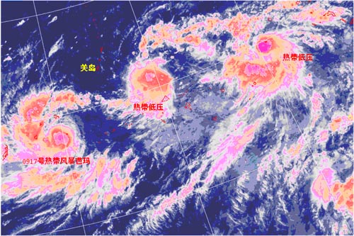 圖3 2009年9月29日08時(shí)紅外云圖