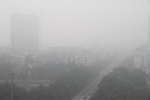 10月9日晨,南京被大霧籠罩,能見度較低。