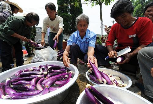6月4日,廣西來賓市良江鎮(zhèn)吉利村吉利小學(xué)安置點內(nèi),村民在清洗蔬菜準(zhǔn)備做飯。當(dāng)?shù)攸h委、政府在廣西來賓市良江鎮(zhèn)吉利村地陷地質(zhì)災(zāi)害發(fā)生后,已及時將兩個村的600余名村民轉(zhuǎn)移到安全地帶,并全力保障受災(zāi)群眾有飯吃、有衣穿、有地方住、有病能得到及時治療。