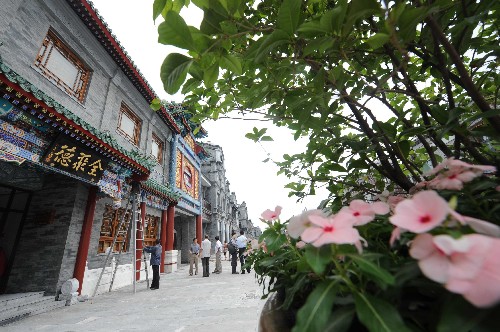 這是北京前門大街局部(7月31日攝)。