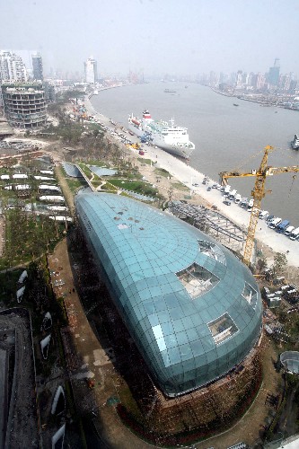 4月3日拍攝的上海港國際客運(yùn)中心綜合樓外景。 新華社發(fā)