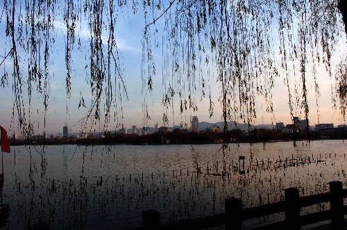 這是濟(jì)南大明湖一角(12月15日攝)。