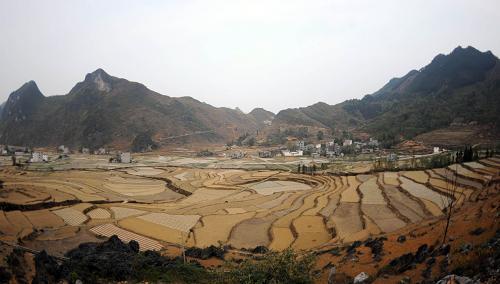這是東蘭縣蘭木鄉(xiāng)的一處龍脊梯田,因干旱已無法進(jìn)行春耕生產(chǎn)(3月17日攝)。廣西河池市東蘭縣是廣西旱災(zāi)最嚴(yán)重的地區(qū)之一,目前,全縣水利工程蓄水總量僅為60多萬立方米,8.23萬畝農(nóng)作物受旱,3.7萬畝土地絕收,8.16萬人因旱造成飲水困難。東蘭縣在全面開展保人飲水工作的同時(shí),積極組織全縣干部和群眾修建引水渠道,改善農(nóng)村水利基礎(chǔ)設(shè)施,全力抗旱搶種,力爭(zhēng)把損失降到最低。新華社記者 張愛林 攝