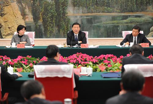 1月19日,中共中央政治局常委、中央書記處書記、中央深入學(xué)習(xí)實踐科學(xué)發(fā)展觀活動領(lǐng)導(dǎo)小組組長習(xí)近平在天津出席部分省、自治區(qū)、直轄市深入學(xué)習(xí)實踐科學(xué)發(fā)展觀活動座談會并發(fā)表講話。新華社記者 馬占成 攝