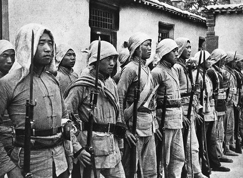 這是抗日民族英雄馬本齋領(lǐng)導(dǎo)的回民支隊(資料照片)。新華社發(fā)(資料照片)
