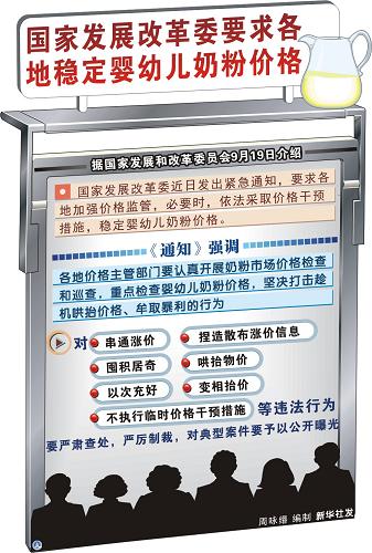 圖表:國家發(fā)展改革委要求各地穩(wěn)定嬰幼兒奶粉價(jià)格 新華社發(fā)