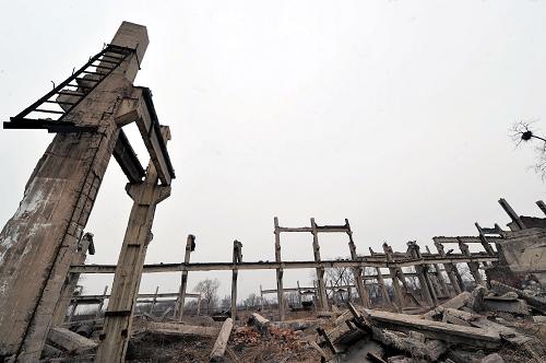 這是3月23日拍攝的原唐山機車車輛廠鑄鋼車間遺址,此次工程將對這個遺址進行加固。新華社記者 鞏志宏 攝
