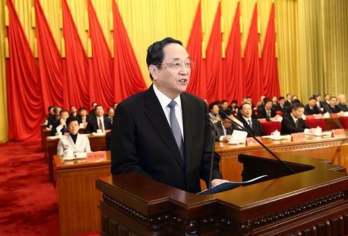12月15日,中國民主促進(jìn)會(huì)第十一次全國代表大會(huì)在北京開幕。中共中央政治局常委俞正聲會(huì)見全體與會(huì)代表,并代表中共中央致賀詞。新華社記者 姚大偉 攝