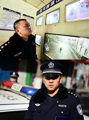 2月10日,西寧市黃河路派出所民警楊文毅在監(jiān)控室內(nèi)查看道路情況。工作10年的楊文毅希望來年能給市民創(chuàng)造一個(gè)更加安全有序的社區(qū)環(huán)境。新華社發(fā)(吳剛 攝)