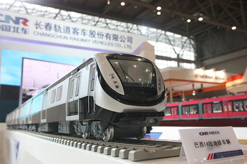 這是北車集團(tuán)出口巴西的地鐵模型(5月16日攝)。新華社發(fā)(劉長龍 攝)