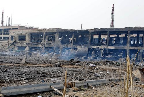 這是爆炸事故中損壞的廠房(2月28日攝)。新華社記者 楊世堯 攝