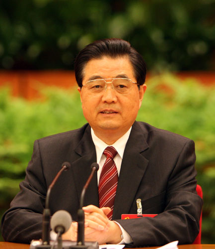 中國(guó)共產(chǎn)黨第十七屆中央委員會(huì)第三次全體會(huì)議,于10月9日至12日在北京舉行。全會(huì)由中央政治局主持。中央委員會(huì)總書(shū)記胡錦濤作重要講話。 新華社記者蘭紅光攝