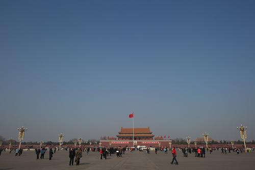 這是1月16日13時拍攝的北京天安門廣場。新華社記者 金立旺 攝