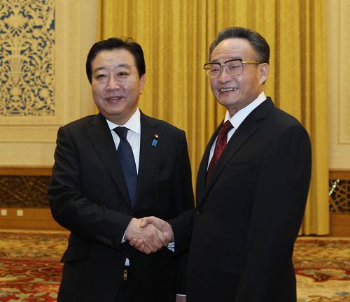 12月26日,全國人大常委會委員長吳邦國在北京人民大會堂會見日本首相野田佳彥。新華社記者 劉衛(wèi)兵 攝