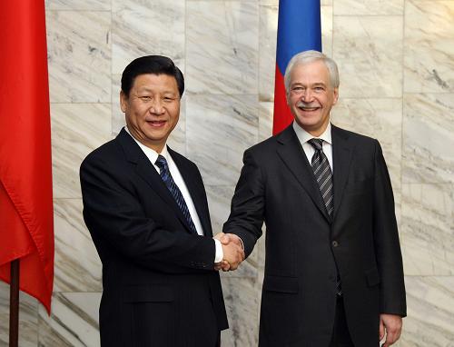 3月23日,中共中央政治局常委、國(guó)家副主席習(xí)近平在莫斯科會(huì)見俄羅斯國(guó)家杜馬主席、統(tǒng)一俄羅斯黨最高委員會(huì)主席格雷茲洛夫。新華社記者 蘭紅光 攝