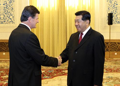 9月20日,中國全國政協(xié)主席賈慶林在北京人民大會堂會見斯洛文尼亞國民委員會主席卡夫契奇。新華社記者 丁林 攝