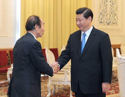 3月23日,中共中央政治局常委、國家副主席習(xí)近平在北京人民大會(huì)堂會(huì)見以干事長輿石東為團(tuán)長的日本民主黨代表團(tuán)。新華社記者 馬占成 攝