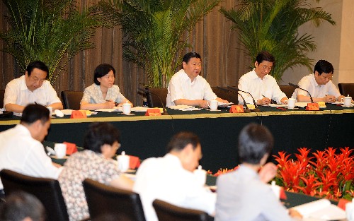 7月1日,中共中央政治局常委、中央書記處書記、國家副主席習(xí)近平主持召開深入學(xué)習(xí)實(shí)踐科學(xué)發(fā)展觀活動(dòng)試點(diǎn)工作座談會(huì)。 新華社記者 高潔 攝