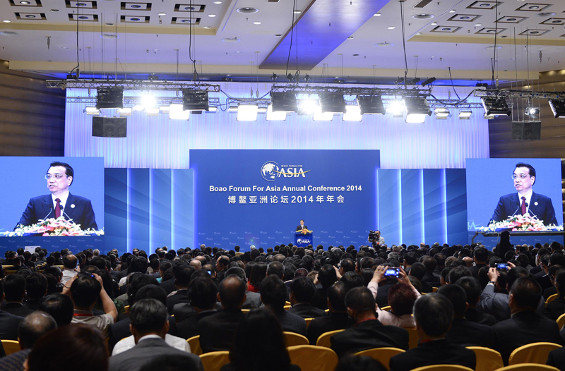 博鰲亞洲論壇2014年年會(huì)10日上午在海南省博鰲開(kāi)幕,國(guó)務(wù)院總理李克強(qiáng)出席開(kāi)幕式并發(fā)表題為《共同開(kāi)創(chuàng)亞洲發(fā)展新未來(lái)》的主旨演講。