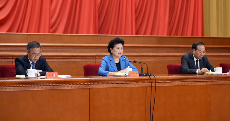5月31日，全國(guó)科技創(chuàng)新大會(huì)、兩院院士大會(huì)第三次全體會(huì)議在北京人民大會(huì)堂舉行。中共中央政治局委員、國(guó)務(wù)院副總理劉延?xùn)|出席并講話。新華社記者 張鐸 攝